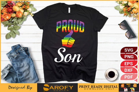Proud son of LGBTQ gay pride month lover T-shirt design SVG EPS PNG SVG Sarofydesign 