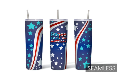 Proud to be an American Tumbler Sublimation Sublimation SvgOcean 