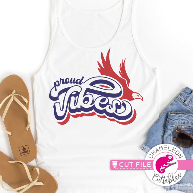 Proud Vibes American Eagle 4th of July svg dxf png SVG Chameleon Cuttables 