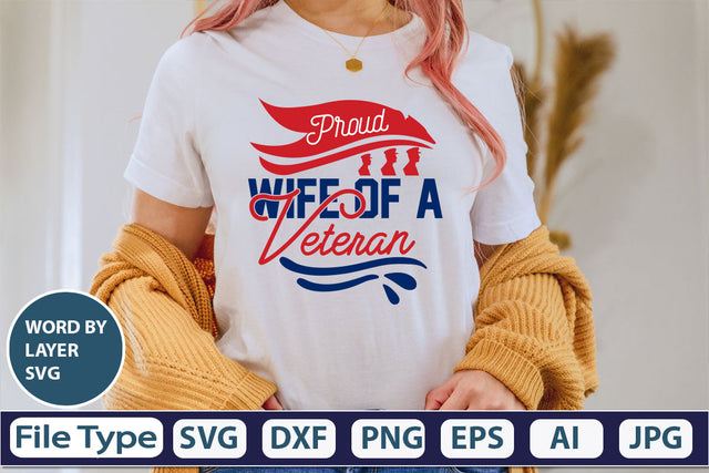 Proud Wife Of A Veteran SVG Cut File SVG DesignPlante 503 