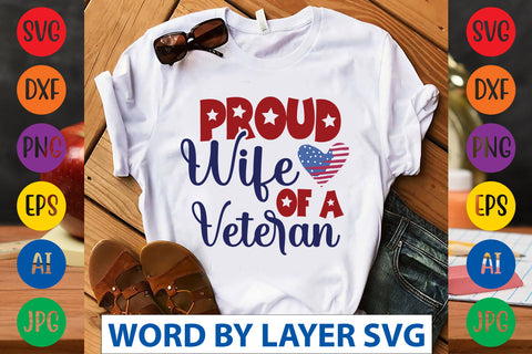 Proud Wife Of A Veteran SVG Design SVG Rafiqul20606 