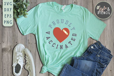 Proudly Vaccinated Circle SVG SVG Style and Stencil 