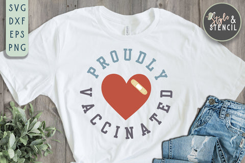 Proudly Vaccinated Circle SVG SVG Style and Stencil 