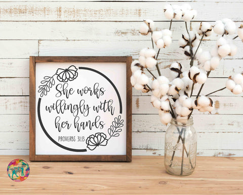 Proverbs 31:13 Floral Svg File SVG Twiggy Smalls Crafts 