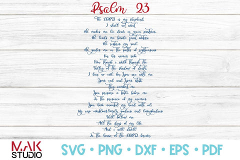 Psalm 23 svg, 23rd Psalm svg, Psalm 23 cut file, Psalm 23 dxf, psalm 23:4 svg, The lord is my shephard svg, Religious svg SVG MAKStudion 