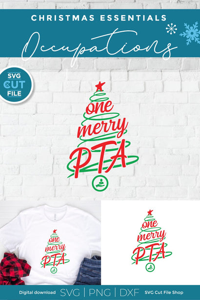 PTA Christmas svg, One Merry PTA SVG SVG Cut File 