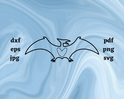 Pterodactyl Heart SVG Cut File SVG Northern Light SVG 