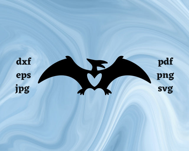 Pterodactyl Heart SVG Cut File SVG Northern Light SVG 