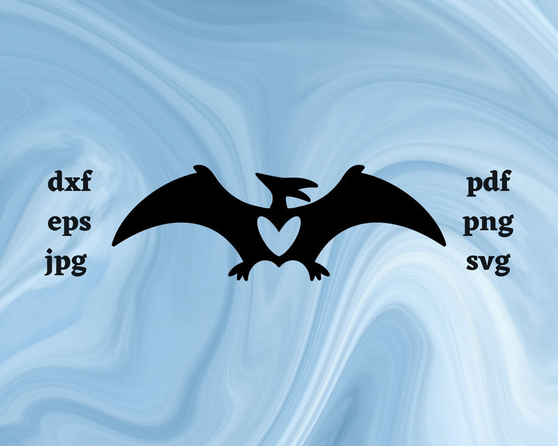 Pterodactyl Heart SVG Cut File SVG Northern Light SVG 