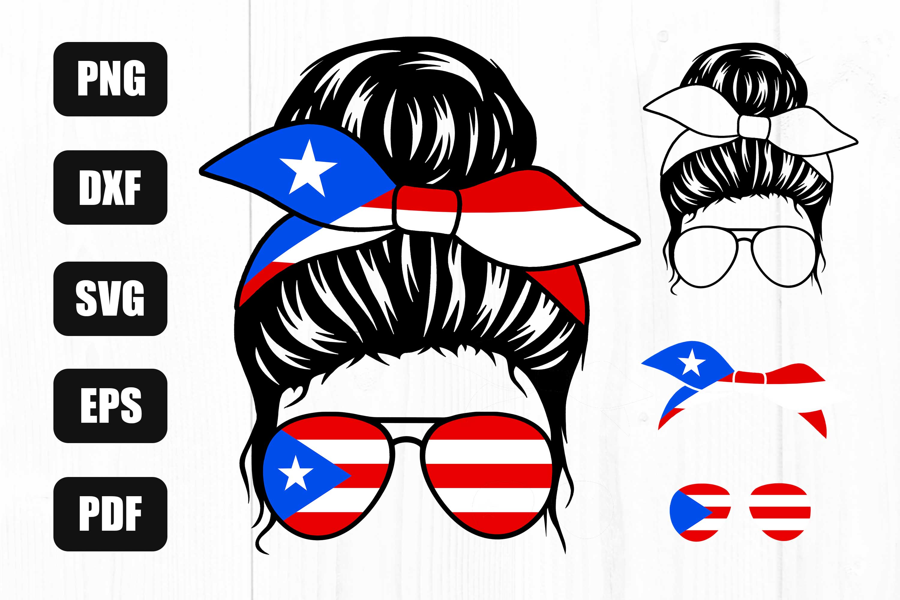 Puerto Rico Flag Silhouette SVG Cut file by Creative Fabrica