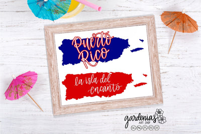 Puerto Rico Island SVG Gardenias Art Shop 