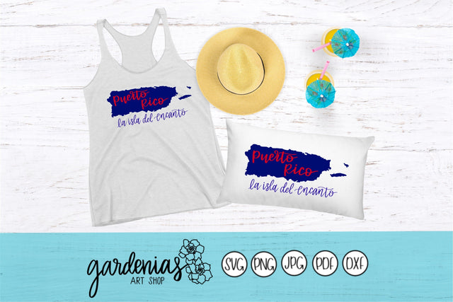 Puerto Rico Map SVG Gardenias Art Shop 