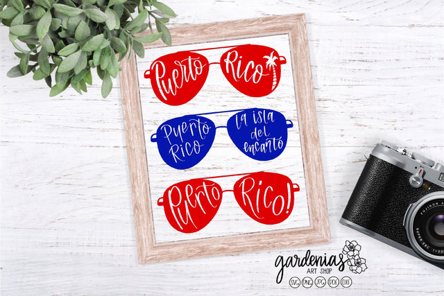 Puerto Rico Sunglasses SVG Gardenias Art Shop 