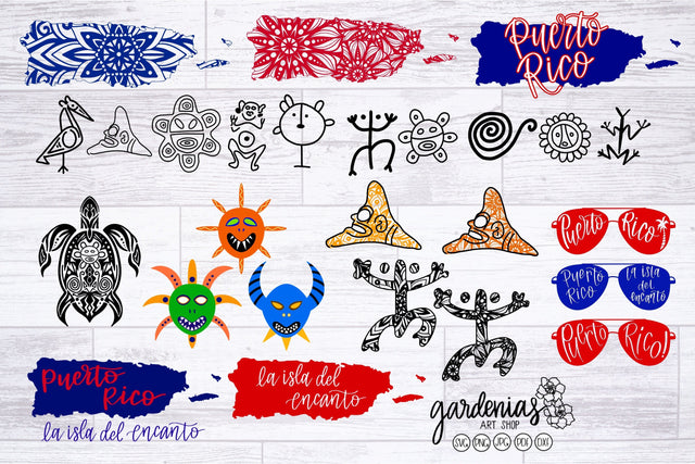 Puerto Rico SVG Mini Bundle SVG Gardenias Art Shop 