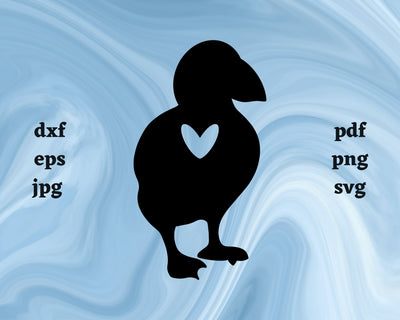 Puffin Heart SVG Cut File SVG Northern Light SVG 