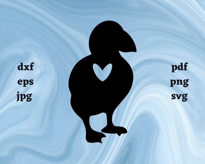 Puffin Heart SVG Cut File SVG Northern Light SVG 
