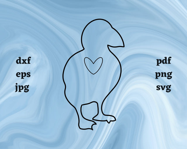 Puffin Heart SVG Cut File SVG Northern Light SVG 