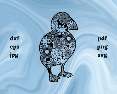 Puffin Mandala SVG Cut File SVG Northern Light SVG 