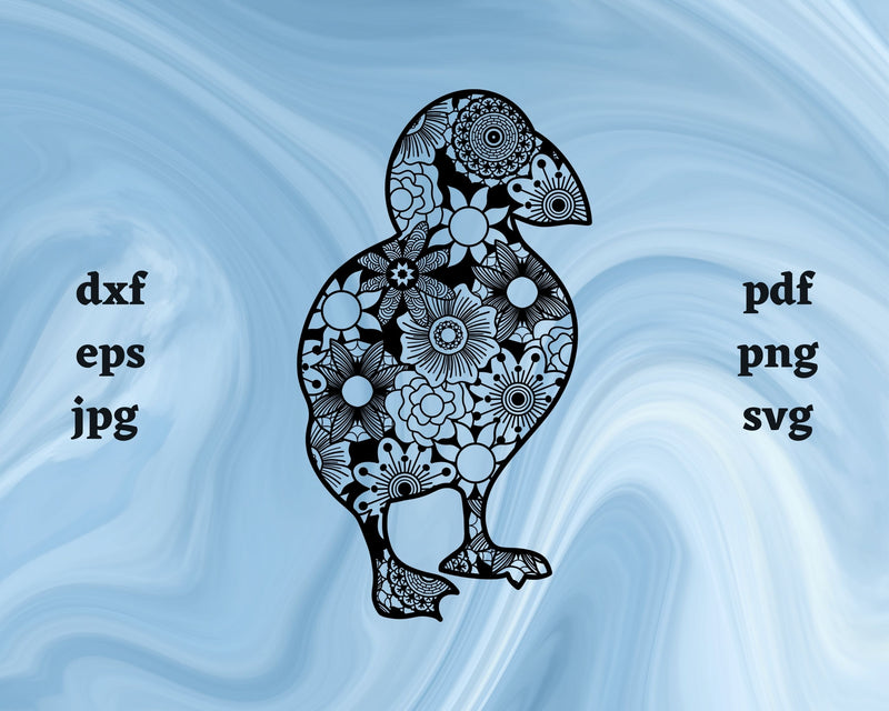 Puffin Mandala SVG Cut File SVG Northern Light SVG 