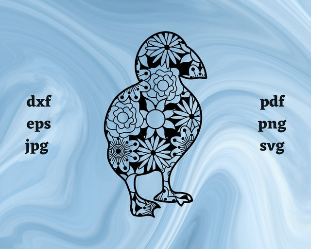 Puffin Mandala SVG Cut File SVG Northern Light SVG 