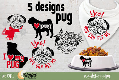 Pug ClipArt SVG | Dogs SVG | Pet Portrait SVG Evgenyia Guschina 
