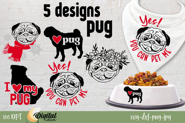 Pug ClipArt SVG | Dogs SVG | Pet Portrait SVG Evgenyia Guschina 