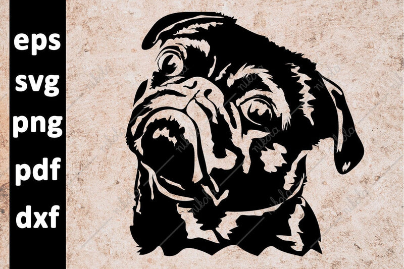 Pug Dog Cut File Clipart PNG SVG EPS DXF PDF SVG nikola 