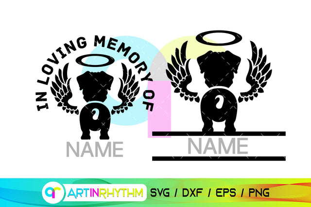 Pug Dog Memorial SVG SVG Artinrhythm shop 