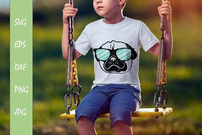 Pug Dog With Sunglasses SVG File SVG Sintegra 