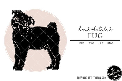Pug Sketch SVG Loveleen Kaur 
