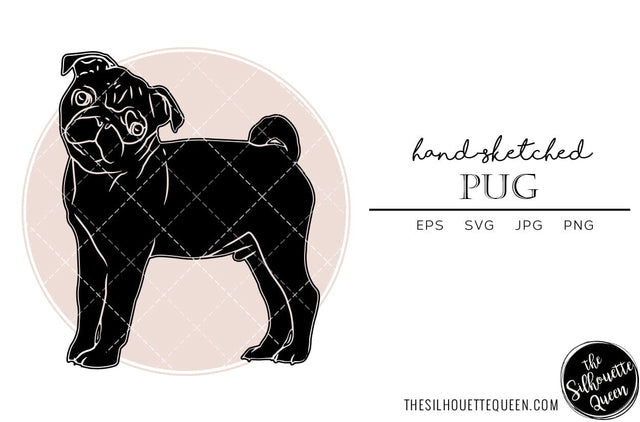 Pug Sketch SVG Loveleen Kaur 