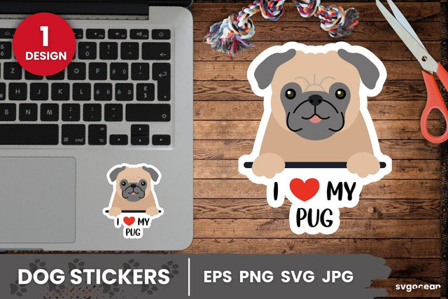Pug Sticker SVG | Printable | Digital planner SVG SvgOcean 