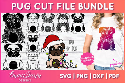 Pug SVG Bundle SVG Emma Dawn Designs 