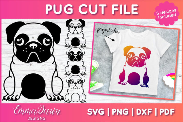 Pug SVG SVG Emma Dawn Designs 