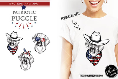 Puggle Patriotic Cut files and Sublimation SVG Loveleen Kaur 
