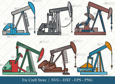 Pump Jack SVG, Pump Jack Clipart, Oil Pumpjack Svg, Oil Derrick Svg, Oil Pump Svg, Oil Rig Svg, Petroleum Pump Svg, Pump Jack Bundle SVG ETC Craft 