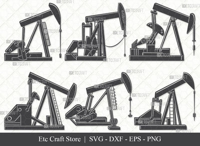 Pump Jack SVG, Pump Jack Silhouette, Oil Pumpjack Svg, Oil Derrick Svg, Oil Pump Svg, Oil Rig Svg, Petroleum Pump Svg, Pump Jack Bundle SVG ETC Craft 