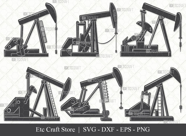 Pump Jack SVG, Pump Jack Silhouette, Oil Pumpjack Svg, Oil Derrick Svg, Oil Pump Svg, Oil Rig Svg, Petroleum Pump Svg, Pump Jack Bundle SVG ETC Craft 