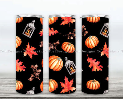 Pumpkin 20oz Tumbler Sublimation Design, Instant Digital Download, Straight & Tapered Tumbler Wrap, Floral Halloween, Pumpkin Watercolor Tumbler Design Sublimation ToriDesigns 