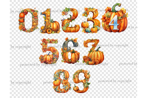 Pumpkin Alphabet | Wedding Invitation Clipart Set SVG GlamArtZhanna 