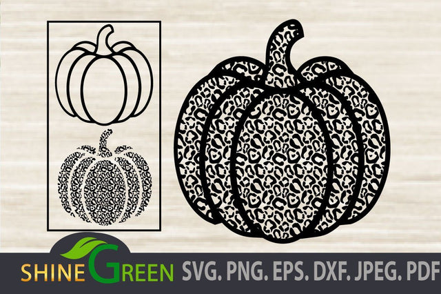 Pumpkin Animal Print, Glitter - Fall SVG for Cricut and Sublimation SVG Shine Green Art 