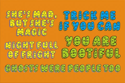 Pumpkin Bites – A Playful and Whimsical Display Font Font Four Lines Std. 