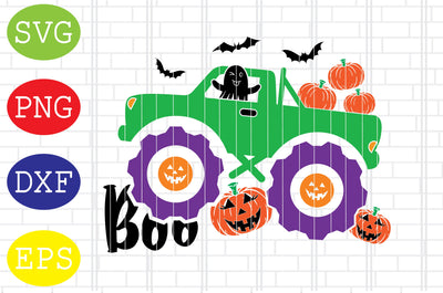 Pumpkin Boo Monster Truck Svg, Halloween Truck Svg, Spooky Svg, Cauldron Svg, Halloween Svg, Witch Svg, Ghost Svg, Png, Eps, Dxf Files SVG DigitalSvgFiles 
