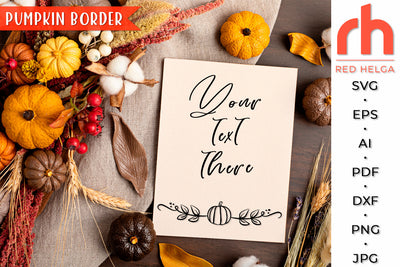 Pumpkin Border SVG - Fall Wreath Cut File SVG RedHelgaArt 