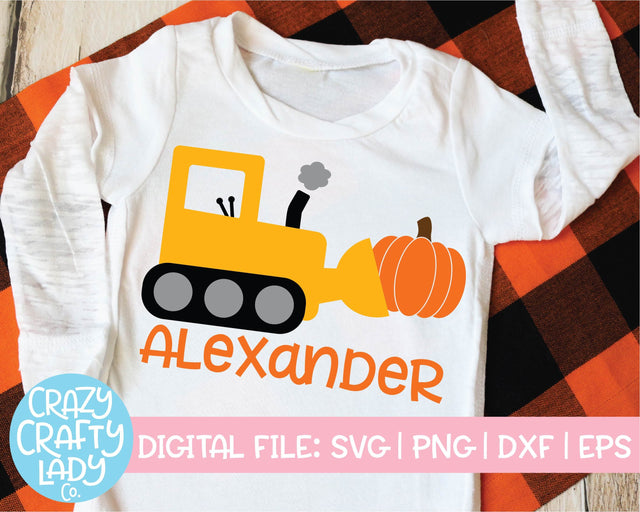 Pumpkin Bulldozer | Kid's Fall | Halloween | Thanksgiving SVG Cut File Bundle SVG Crazy Crafty Lady Co. 