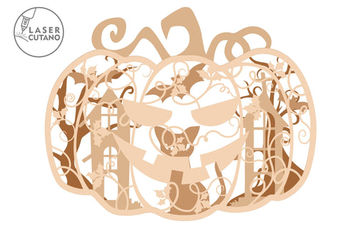 PUMPKIN Bundle HALLOWEEN Designs Multilayer Laser Cut Files, Mandala, 3D Designs, Mini Design Bundles SVG LaserCutano 