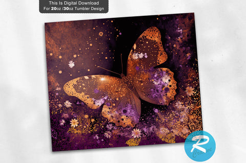 Pumpkin butterfly 20 oz / 30 oz Tumbler PNG Sublimation Regulrcrative 