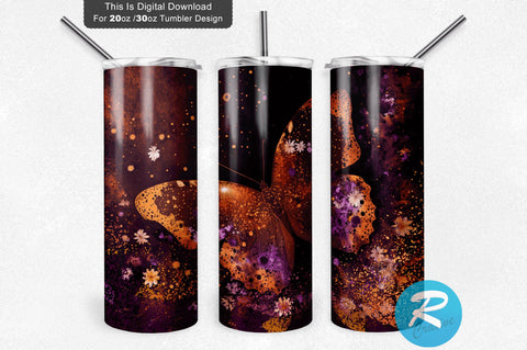 Pumpkin butterfly 20 oz / 30 oz Tumbler PNG Sublimation Regulrcrative 