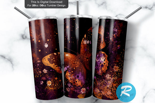 Pumpkin butterfly 20 oz / 30 oz Tumbler PNG Sublimation Regulrcrative 