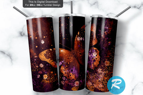 Pumpkin butterfly 20 oz / 30 oz Tumbler PNG Sublimation Regulrcrative 